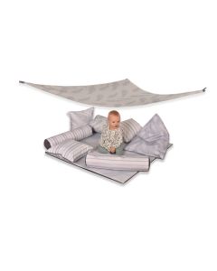Outdoor/Indoor Baby Feather Print Mat, Cusion, Conopy Set