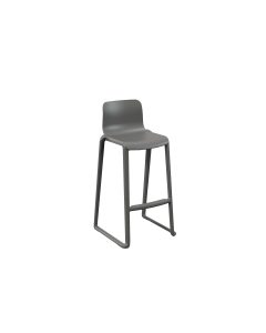 Hatton One Piece Midi Back Stool - Iron Grey