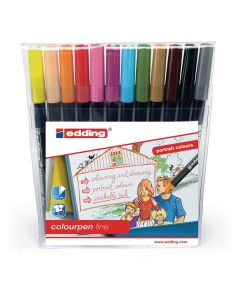Edding Colourpen Fine - Portrait Colours - Pack of 12
