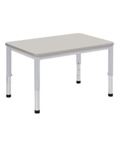 Harlequin Rectangular Height Adjustable Steel Classroom Table - 900 x 600 x 600mm - Grey