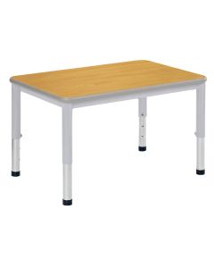 Harlequin Rectangular Height Adjustable Steel Classroom Table - 900 x 600 x 600mm - Beech