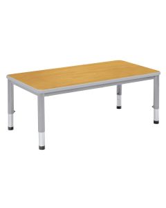 Harlequin Rectangular Height Adjustable Steel Classroom Table - 1200 x 600 x 600mm - Beech