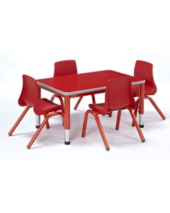 Harlequin Small Rectangular Table With 4 Chairs - 3-4 Years - Red