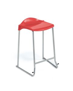 WSM Skid Base Stool - Seat height 685mm - Red