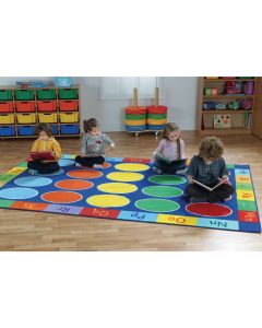 Rainbow ABC Dot Rectangle Mat
