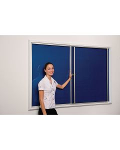 Safety Locking Noticeboards - 2400 x 1200mm - Green