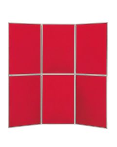 6 Panel Fold-Up Display Screen (With Header) - Red