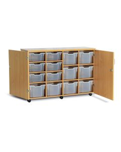 GALT Lockable Quad Combi Unit - 14 Trays - Mobile - Clear