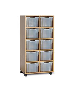 GALT Tall Double Unit - 10 Trays - Mobile - Clear