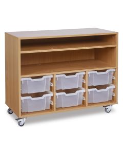 6 Deep Tray Paper Storage Unit - Clear Trays