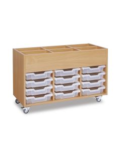 Mobile Shallow Tray Kinderbox - Clear