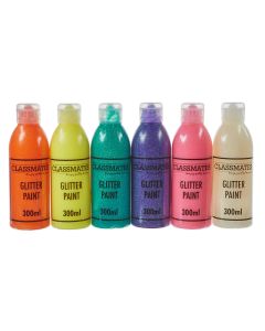 Classmates Glitter Paint - 300ml - Seasonal Assorted Colours - Pack of 6