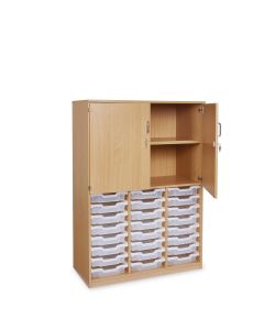 GALT 24 Tray Unit With Half Lockable Doors - Clear