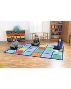 Rainbow Rectangle Placement Carpet