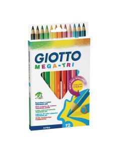 Giotto Mega Colouring Pencils - Triangular - Pack of 12