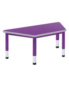 Harlequin Trapezoidal Height Adjustable Steel Classroom Table - 1200 x 600 x 400 to 640mm - Purple