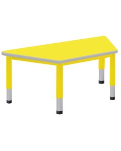 Harlequin Trapezoidal Height Adjustable Steel Classroom Table - 1200 x 600 x 400 to 640mm - Yellow