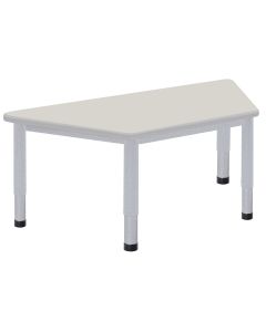 Harlequin Trapezoidal Height Adjustable Steel Classroom Table - 1200 x 600 x 400 to 640mm - Grey