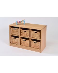 Room Scenes 6 Tray Storage Unit With Wicker Trays