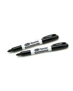 Show-me TEACHER Drywipe Pen - Bullet Tip - Black - Pack of 10