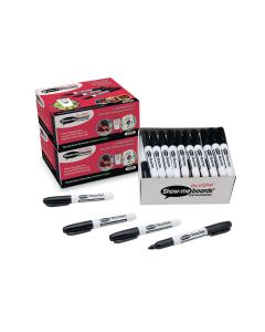 Show-me TEACHER Drywipe Pen - Bullet Tip - Black - Pack of 50