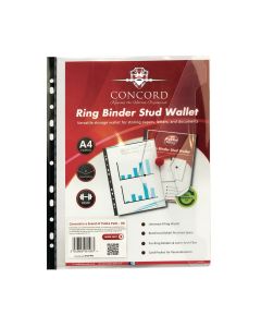 Concord Ring Binder Stud Wallet A4 Clear - Pack of 5