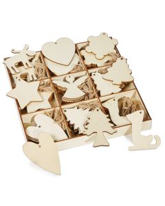 Christmas Wooden Decoration - Pack of 72