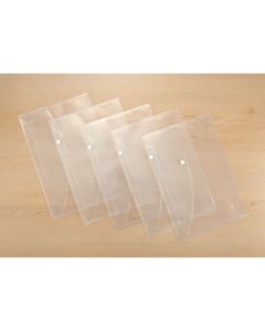 Classmates Popper Wallet Foolscap Clear - Pack of 5