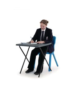 Titan Square Foldable Fold Away Exam Desk - 600 x 600 x 710mm - Charcoal