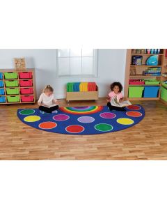 Rainbow Semi - Circle Carpet - Small 1.5 x 3m