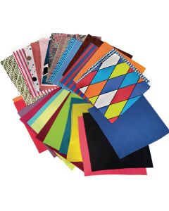 Plain and Patterned Fabric Squares - Pack of 25