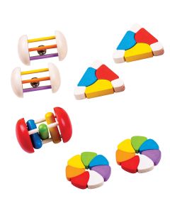 Bigjigs Wooden Rattles - Pack of 7