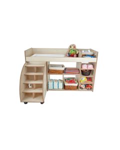 Wooden Baby Changing Station With Steps