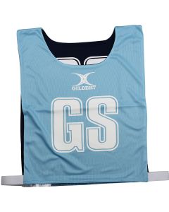 Gilbert Reversible Netball Bib - Sky/Navy - M - Pack of 7