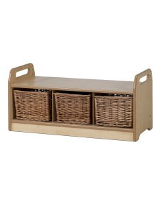 Millhouse Low Level Storage Bench With Wicker Baskets