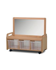Millhouse Mobile Mirror Storage Unit - Clear Tubs