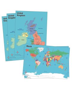 World and UK Deskmaps - Pack of 5