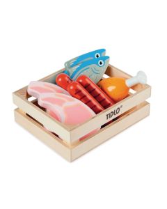 Tidlo Wooden Food Crate - Meat and Fish