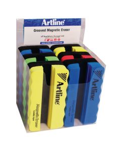 Grooved Artline Magnetic Board Eraser Assorted - Pack of 6