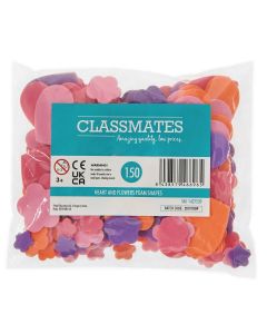 Classmates Heart and Flowers Foam Shapes - Pack of 150