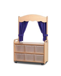 Millhouse Mobile Tall Unit Theatre with 6 Clear Tubs