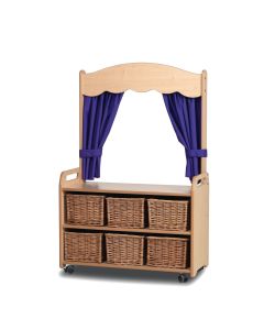 Millhouse Mobile Tall Unit Theatre with 6 Wicker Basket