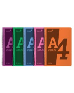 Silvine Twin Wire Polyprop Notebooks - A5 - Pack of 10