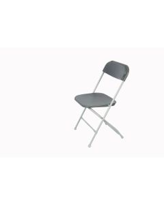 Straight Back Folding Chair - Grey