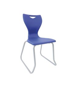 EN40 Skid Base Chair - Grey Frame - Blue
