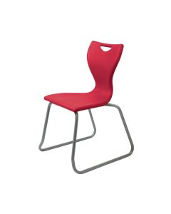 EN40 Skid Base Chair - Grey Frame - Red