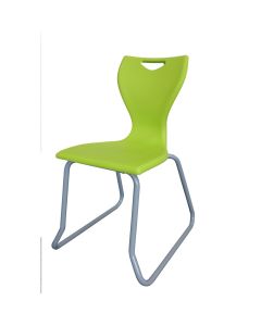 EN40 Skid Base Chair - Grey Frame - Lime