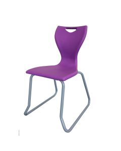 EN40 Skid Base Chair - Grey Frame - Purple