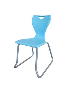 EN40 Skid Base Chair - Grey Frame - Sky Blue
