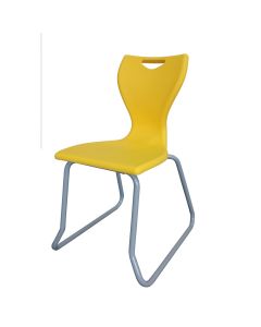 EN40 Skid Base Chair - Grey Frame - Yellow